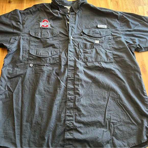 Columbia PFG Ohio State Buckeyes Vented Fishing Shirt Black XXL - Picture 1 of 6